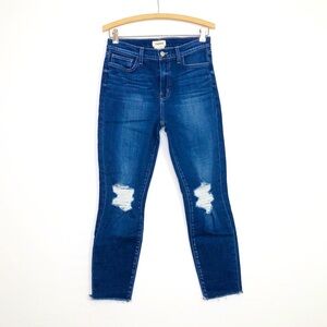 L’Agence Skinny high rise, distressed jeans